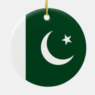 Flag of Pakistan Ceramic Tree Decoration
