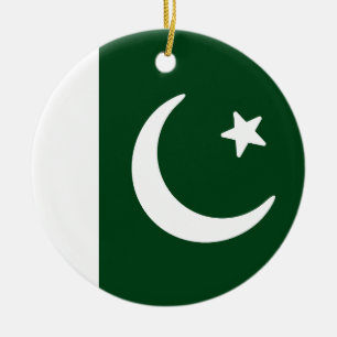 Flag of Pakistan Ceramic Tree Decoration