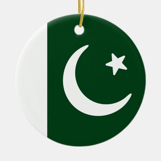 Flag of Pakistan Ceramic Tree Decoration (Front)