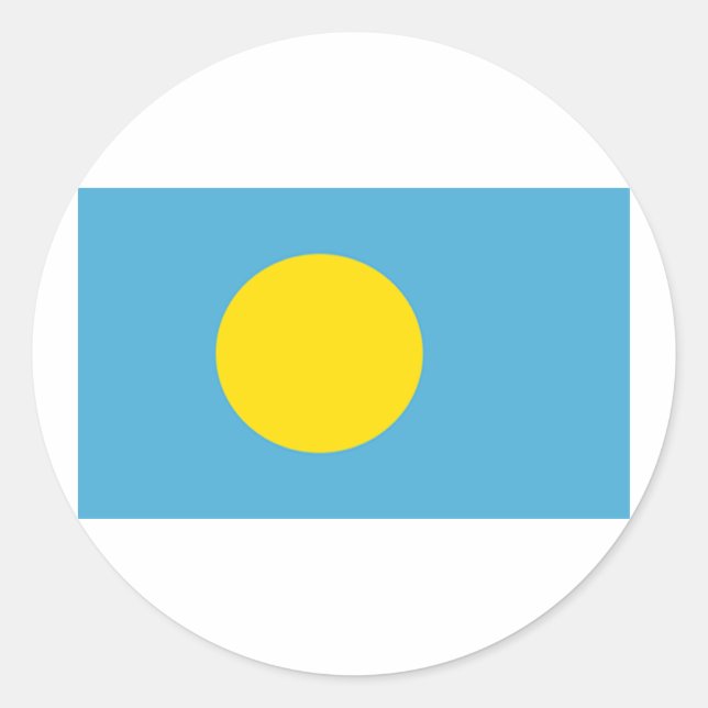Flag of Palau Classic Round Sticker (Front)
