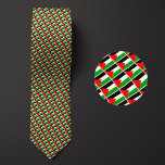 Flag of Palestine Pattern Tie<br><div class="desc">Flag of Palestine Pattern Necktie highlights the national colours of the country from a distance by employing a clever angled design. Upon closer inspection,  the seamless repeatable pattern of tiny flags showcases the country's national banner in an aesthetically pleasing way.</div>