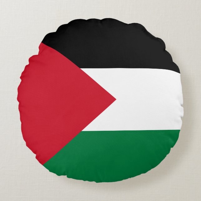 Flag of Palestine Round Cushion (Front)