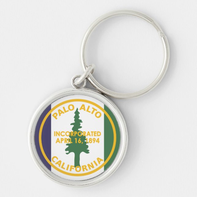 Flag of Palo Alto, California Key Ring (Front)