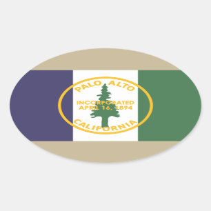 Flag of Palo Alto, California Oval Sticker