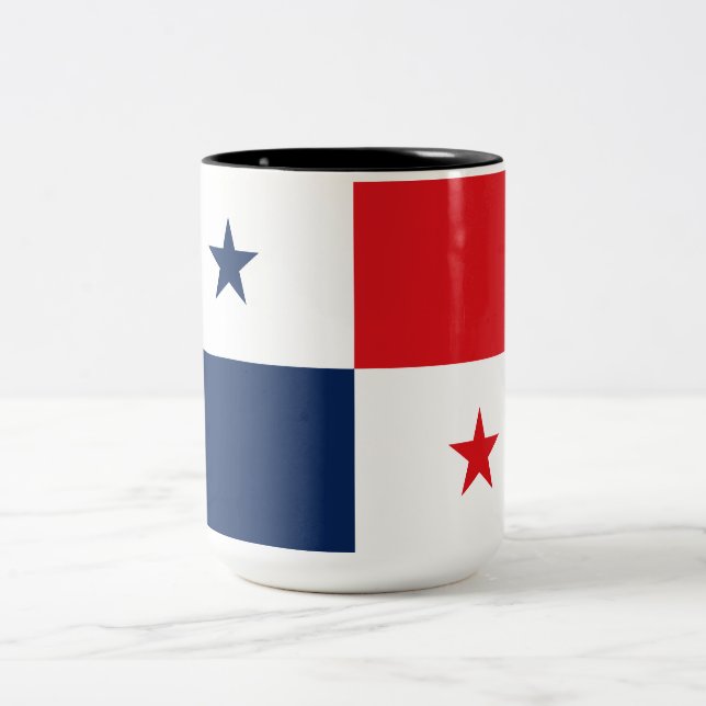 Flag of Panama Two-Tone Coffee Mug (Center)