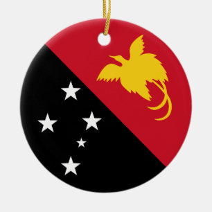 Flag of Papua New Guinea Ceramic Tree Decoration
