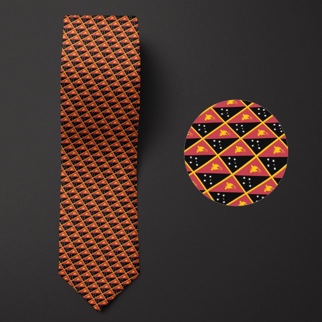 Flag of Papua New Guinea Pattern Tie (Creator Uploaded)