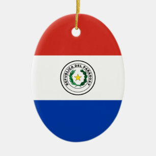 Flag of Paraguay - Bandera de Paraguay Ceramic Tree Decoration