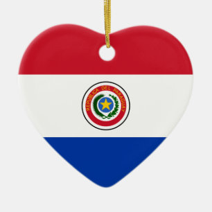 Flag of Paraguay Ceramic Tree Decoration