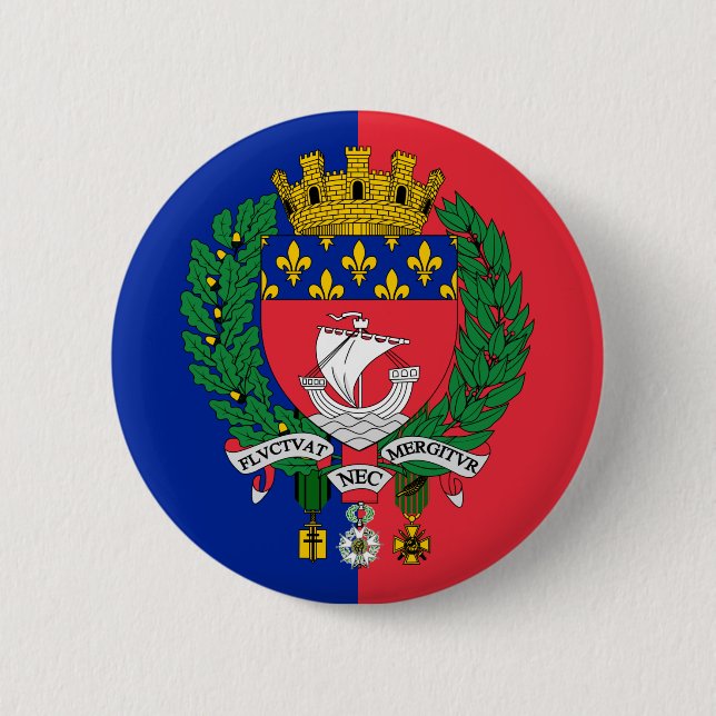 Flag of Paris, France 6 Cm Round Badge (Front)
