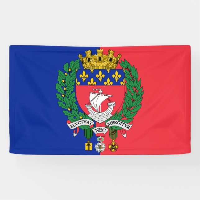Flag of Paris (France) Banner (Horizontal)