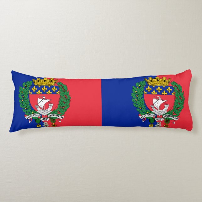 Flag of Paris, France Body Cushion (Front)