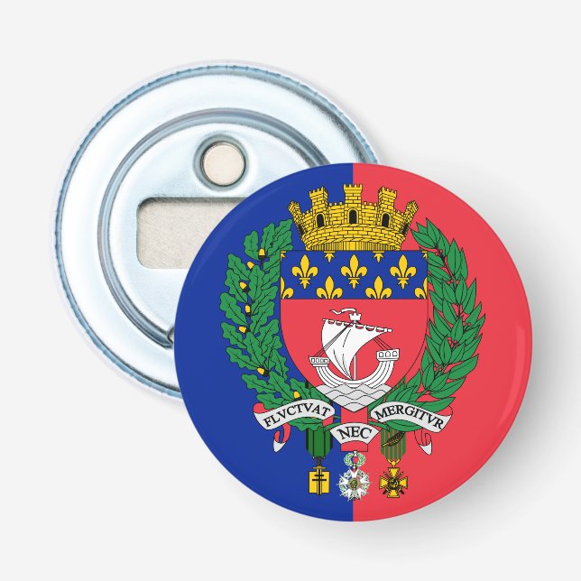Flag of Paris, France Bottle Opener (Front)
