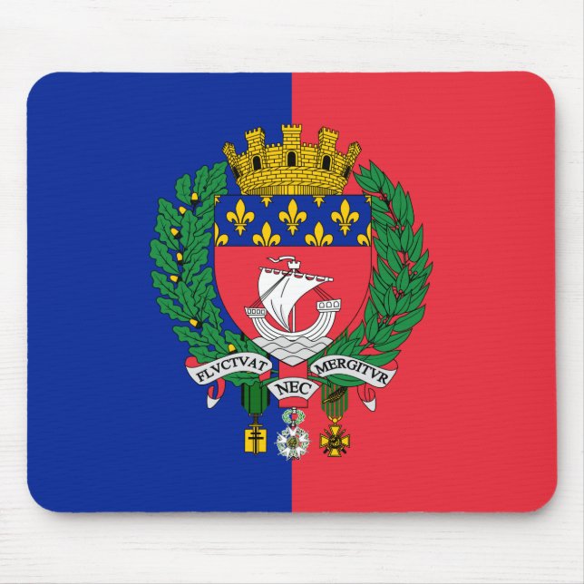 Flag of Paris, France  Mouse Mat (Front)