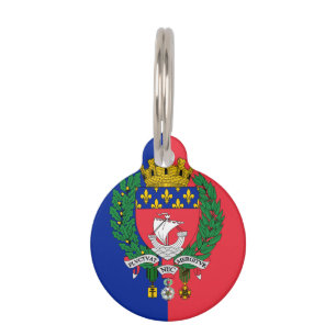 Flag of Paris, France Pet ID Tag