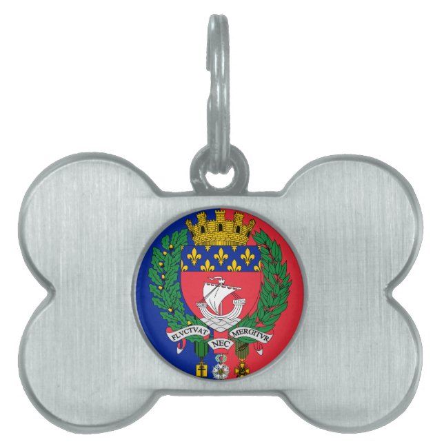 Flag of Paris, France Pet ID Tag (Front)