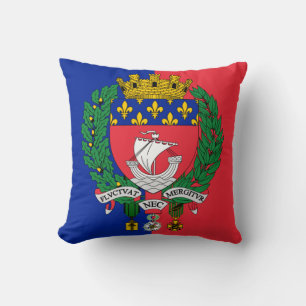 Flag of Paris, France Throw Pillow