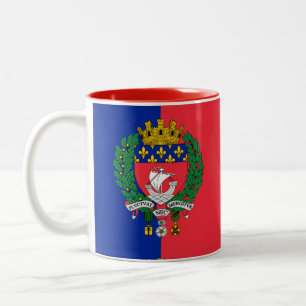 Flag of Paris, France Two-Tone Coffee Mug