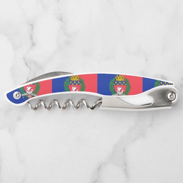 Flag of Paris, France Waiter's Corkscrew (Back)