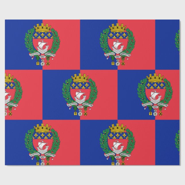 Flag of Paris, France Wrapping Paper (Flat)
