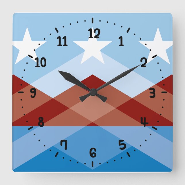 Flag of Peoria, Arizona Square Wall Clock (Front)