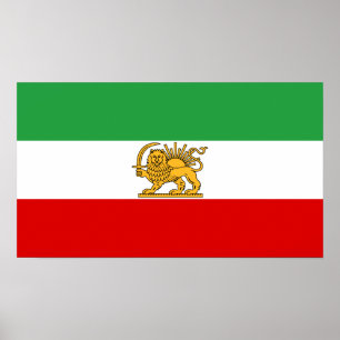 Flag of Persia / Iran (1964-1980) - شیر و خ Poster