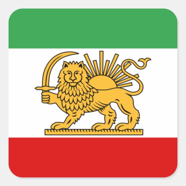 Flag of Persia / Iran (1964-1980) Square Sticker (Front)