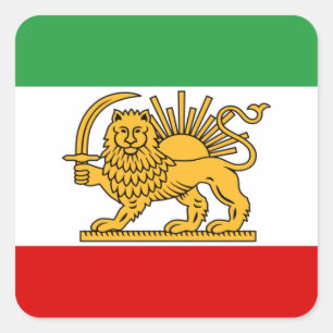 Flag of Persia / Iran (1964-1980) Square Sticker