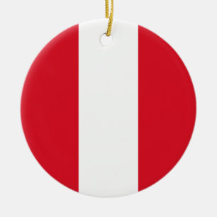 Flag of Peru Ceramic Tree Decoration