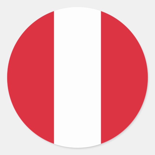 Flag of Peru Classic Round Sticker (Front)