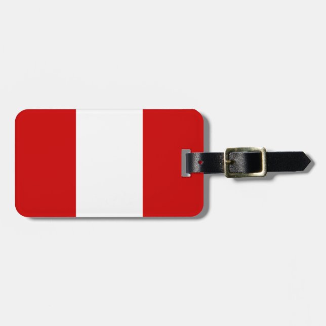 Flag of Peru Easy ID Personal Luggage Tag (Front Horizontal)