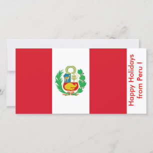 Flag of Peru, Happy Holidays from Peru Holiday Card