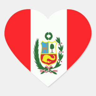 Flag of Peru Heart Sticker