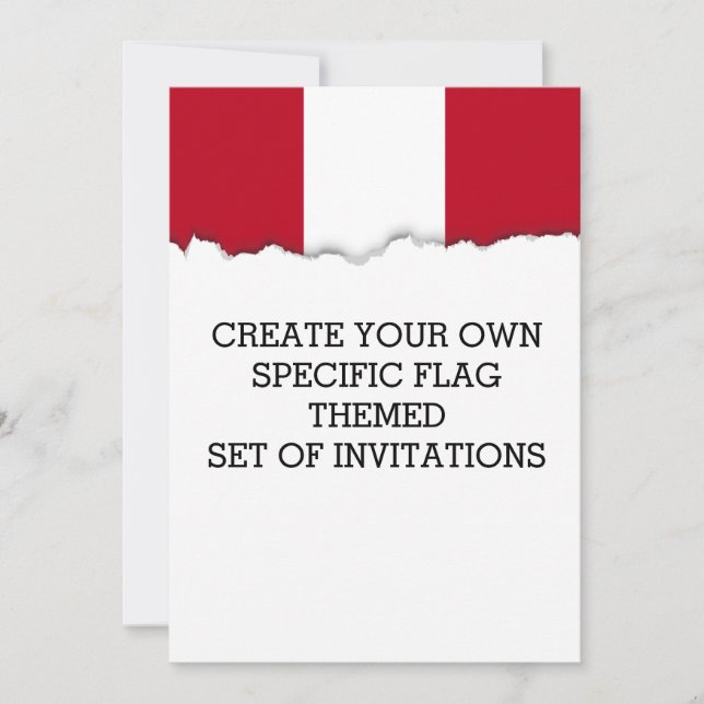 Flag of Peru Invitation (Front)