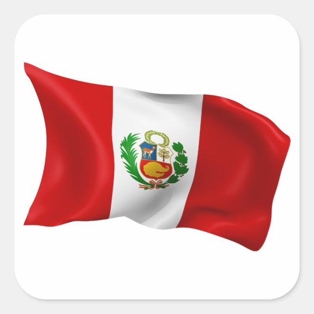 Flag of Peru Square Sticker (Front)