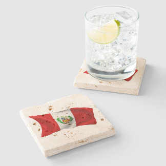 Flag of Peru Stone Coaster
