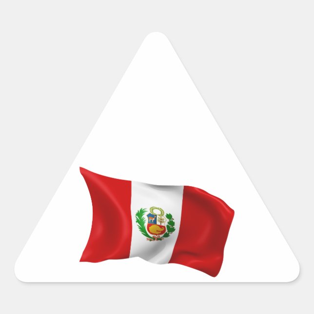 Flag of Peru Triangle Sticker (Front)