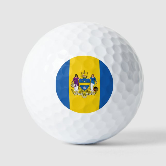 Flag of Philadelphia, Pennsylvania Golf Balls (Front)
