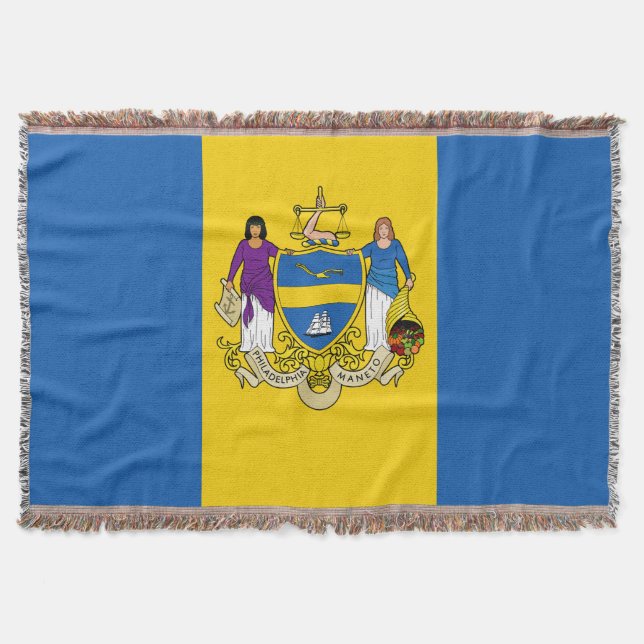 Flag of Philadelphia, Pennsylvania Throw Blanket (Front)