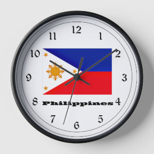 Flag of Philippines, archipelago, Clock