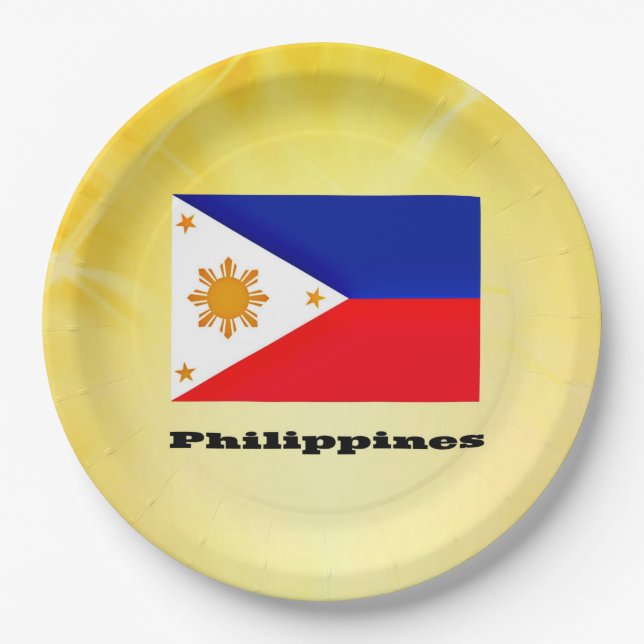 Flag of Philippines, archipelago, Paper Plate (Front)