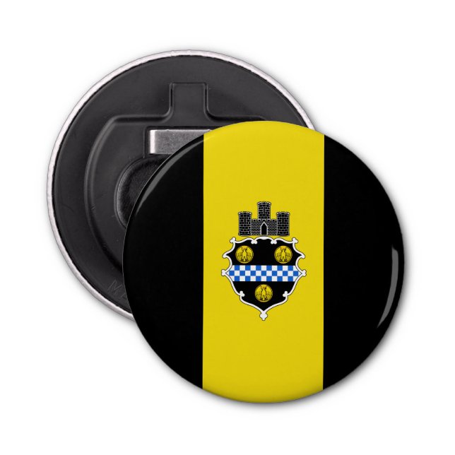 Flag of Pittsburgh, Pennsylvania Bottle Opener (Front)