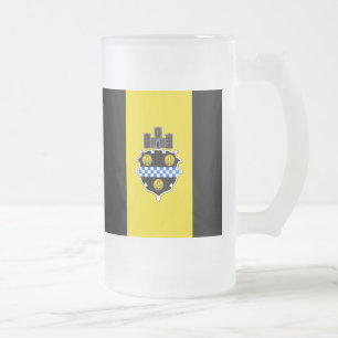 Flag of Pittsburgh, Pennsylvania Frosted Glass Bee Beer Mug