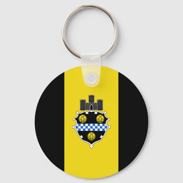 Flag of Pittsburgh, Pennsylvania Keychain (Front)