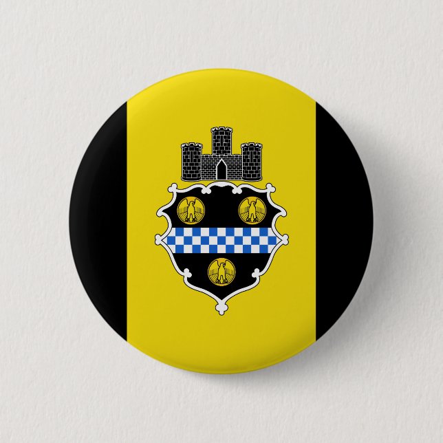 Flag of Pittsburgh, Pennsylvania Pinback Button (Front)