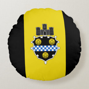 Flag of Pittsburgh, Pennsylvania Round Pillow