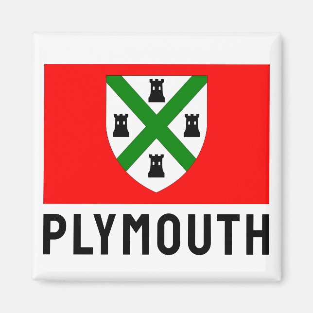 Flag of Plymouth (England) Magnet (Front)