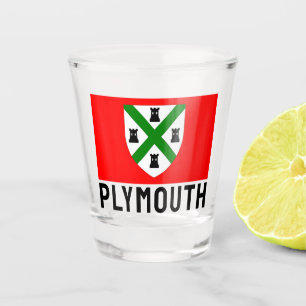 Flag of Plymouth (England) Shot Glass