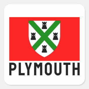 Flag of Plymouth (England) Square Sticker