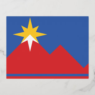Flag of Pocatello, Idaho Foil Holiday Postcard